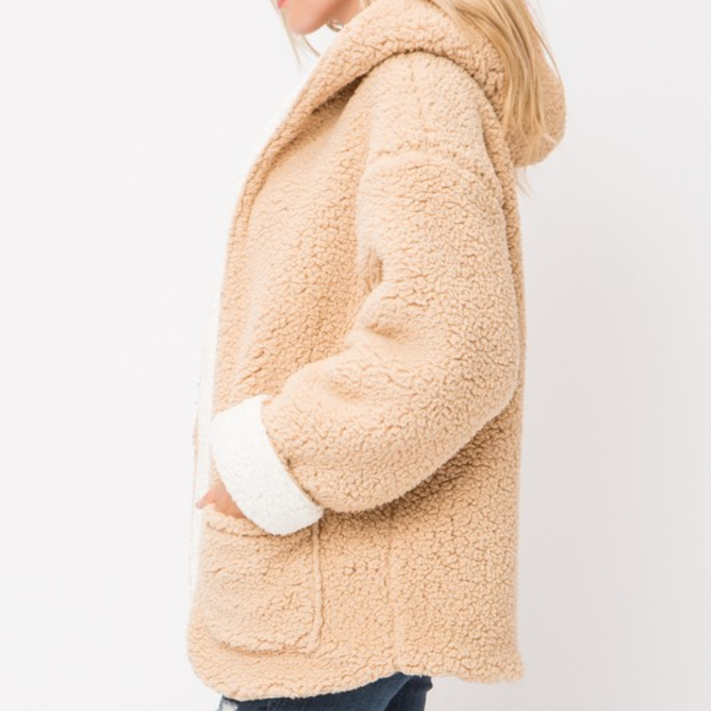 *1 LEFT* REVERSIBLE Soft Sherpa Open Front Jacket - Picture 5 of 8